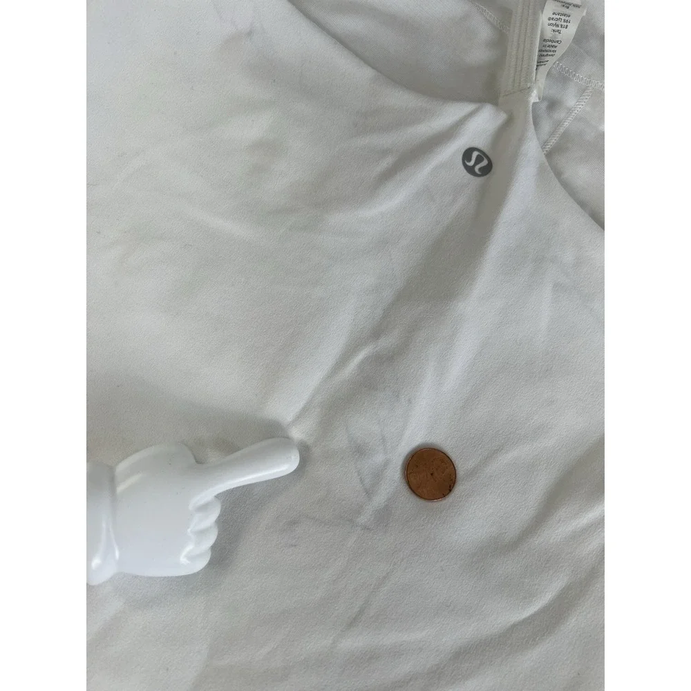 Lululemon Womens White Tank‎ Top Sz 8 Gym Training